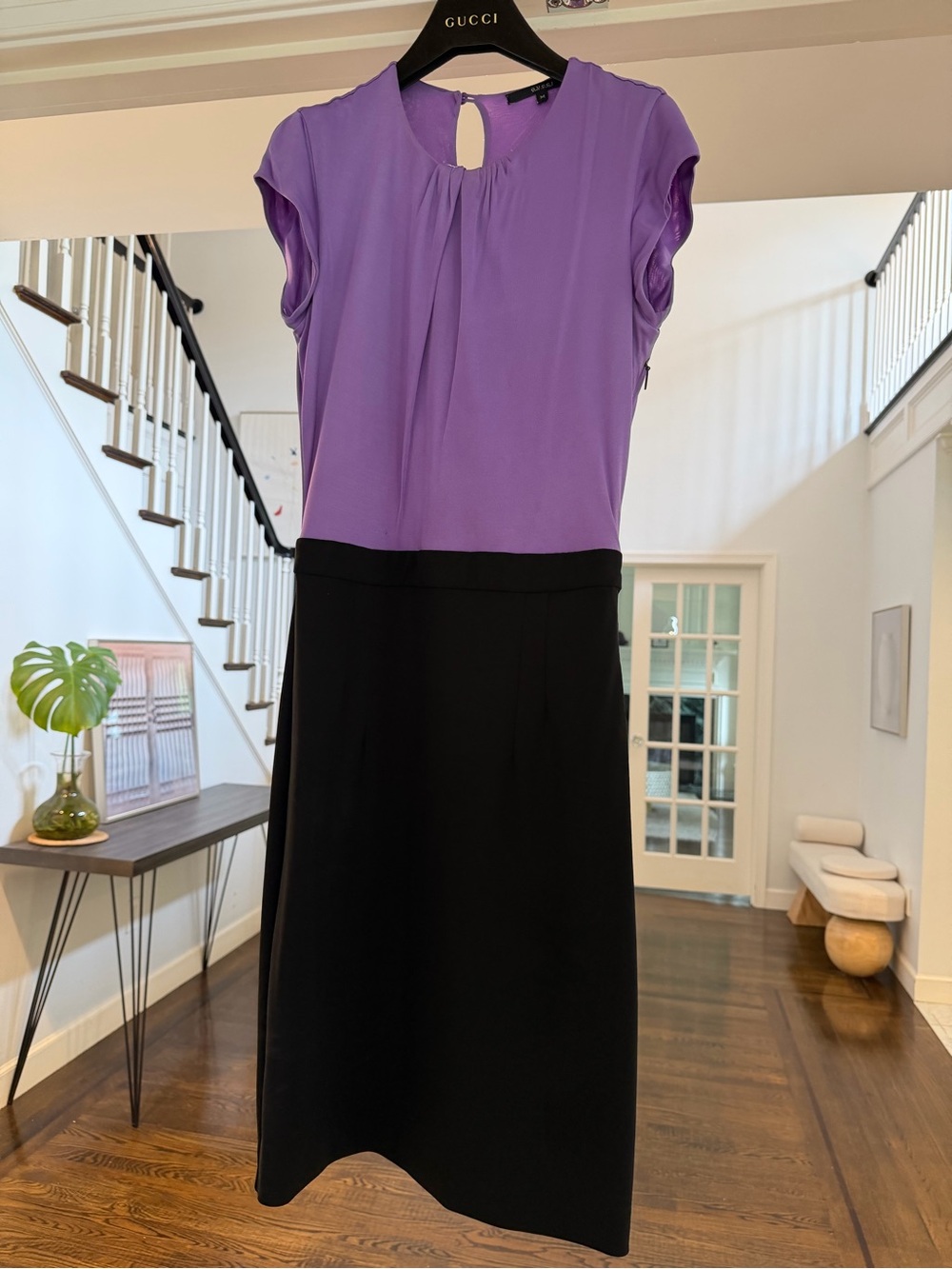 Gucci Lavender and Black Two-Tone Midi Dress